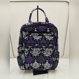 Vera Bradley Quilted Backpack Purple Black Floral Bag
